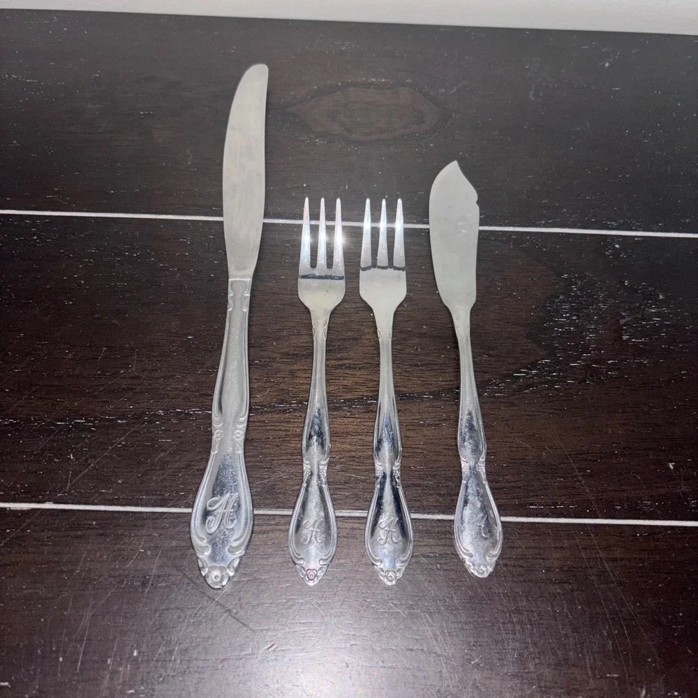 Vintage | Customcraft Stainless Flatware Set Spoons‎ Forks Knife Simeon L George